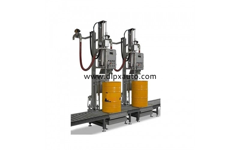 200L全自動化工液體 雙頭 鐵桶灌裝機