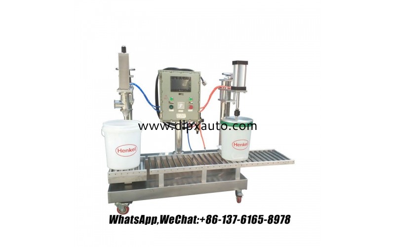 半自動 5L 至 25L 灌裝機 -完美的油漆、膠水、涂料、發動機油、潤滑劑、洗滌劑和農藥